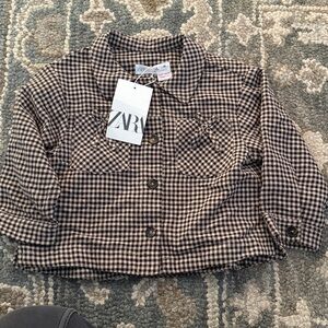 Zara Kids Plaid Button-Up Shirt